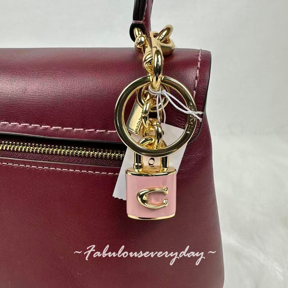 Coach Lock Bag Charm Pink CEF95 with Dust Bag NWT - Picture 2 of 5